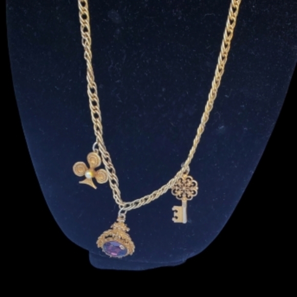 Vintage 70s‎ Station Necklace - Picture 2 of 8